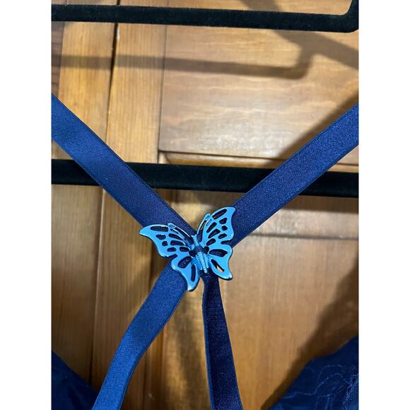 Savage X Fenty Women's Baroque Butterfly Lace Bralette Blue Green Size 2X (42C) - Picture 8 of 16